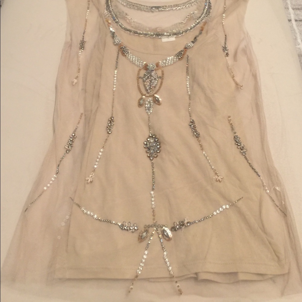 CHAN LUU CRYSTAL-Sequined, Tunic, gold an mmmmmmmm